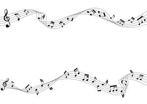 Two row of musical notes and chords